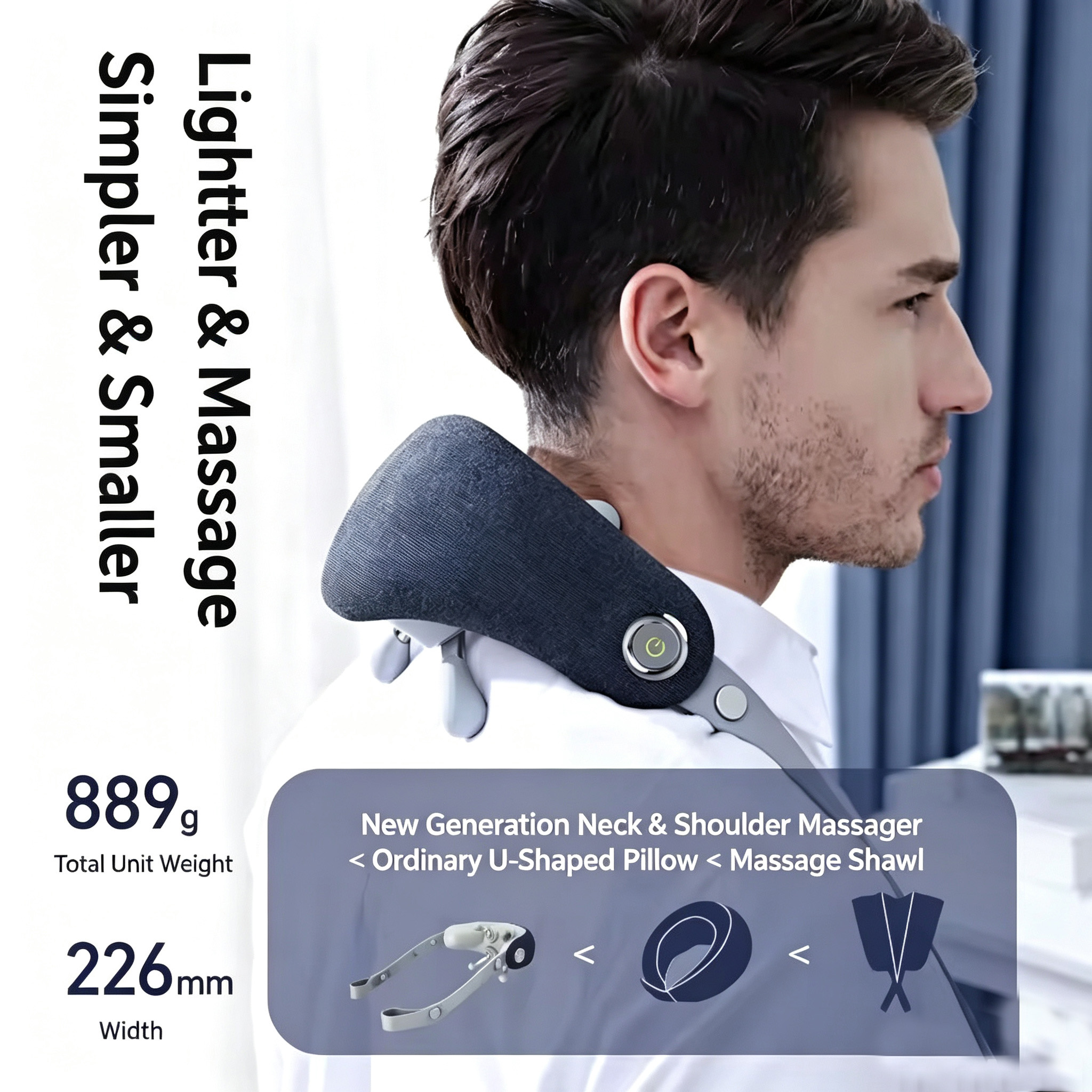 Molink AS-16 wearable neck massager - detail view