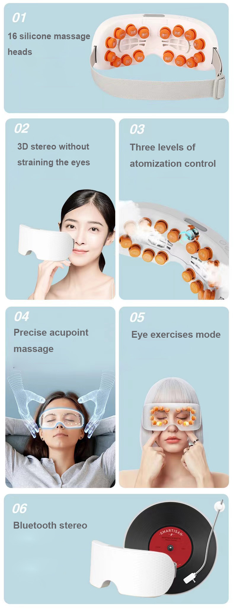 Molink AS-40 eye massager - detail view