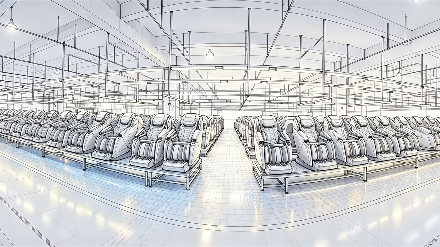 Molink massage chair factory line art
